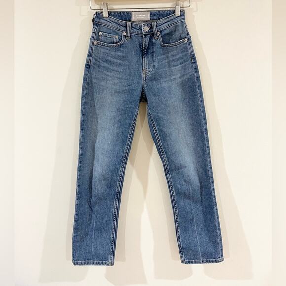 Everlane the Super Straight Jeans Woman size 23 Ankle Blue - Picture 1 of 7